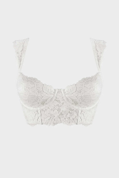 BRASIER BUSTIER ELLIPSE CON ARO Y ENCAJE TOTAL COMODIDAD VINTAGE CRUDO